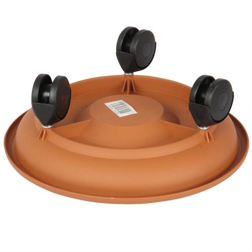 Takaz Global Coadura Saksı Taşıyıcı ve Altığı 29 Cm Tekerlekli KAHVERENGİ