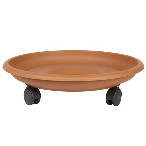 Takaz Global Coadura Saksı Taşıyıcı ve Altığı 29 Cm Tekerlekli KAHVERENGİ