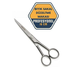 Takaz Global Berber Kuaför Kesim Bıyık Sakal Düzeltme Makası 16 cm