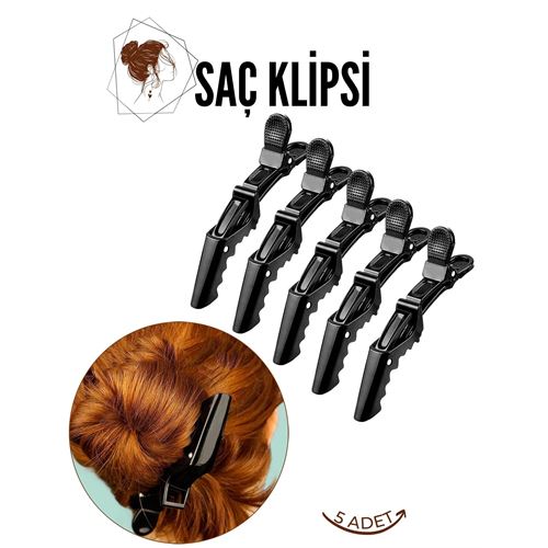 Takaz Global Saç Pensi Saç Klipsi 5 Adet Crocodile Design