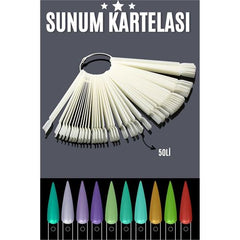 Takaz Global BEYAZ Protez Jel Tırnak Eğitim ve Sunum Kartelası