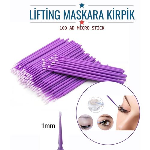 Takaz Global Lifting Maskara Kirpik Micro Stick Fırça 100 Adet