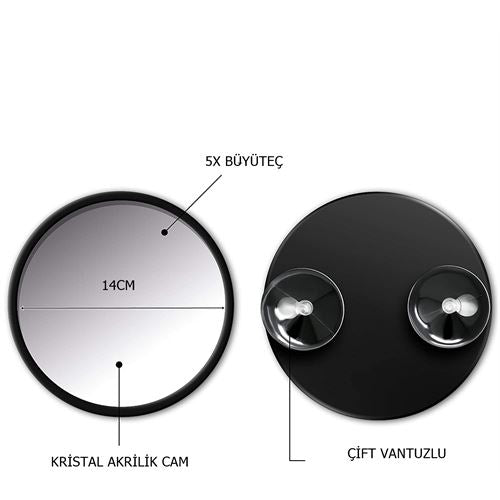 Takaz Global 14 Cm 5X Büyüteçli Makyaj Aynası