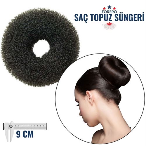 Takaz Global Forero Saç Topuz Süngeri 9 Cm SİYAH