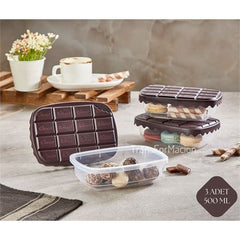 Takaz Global ChocoBox 3x500 ml Saklama Kabı