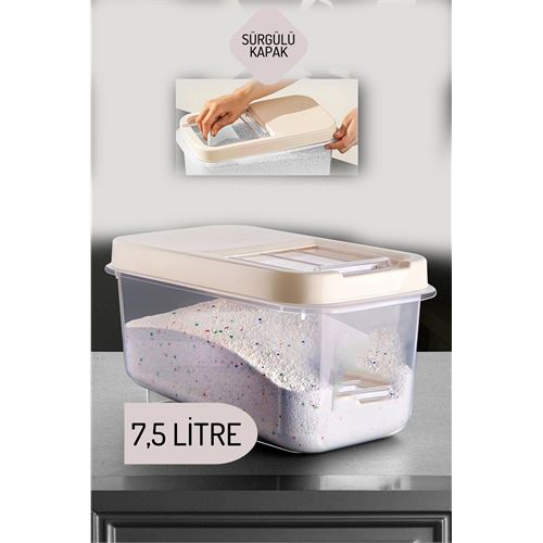 Takaz Global Reagan Tablet ve Deterjan Saklama Kutusu 7.5 lt KREM 717735
