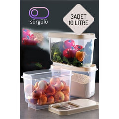Takaz Global Insignia Erzak Bakliyat Saklama Seti 10 LT KREM 717742