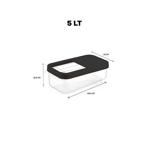 Takaz Global Insignia Erzak Bakliyat Saklama Seti 5 LT ANTRASİT 717743