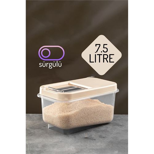 Takaz Global Insignia Erzak Bakliyat Saklama Kutusu 7.5 lt KREM 717747