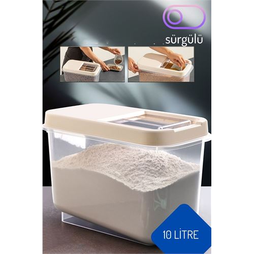 Takaz Global Insignia Erzak Bakliyat Saklama Kutusu 10 lt KREM 717748