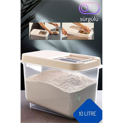 Takaz Global Insignia Erzak Bakliyat Saklama Kutusu 10 lt KREM 717748