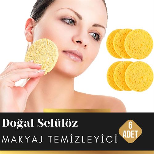 Takaz Global Doğal Selülöz Makyaj Temizleme Süngeri 6 ADET