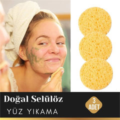 Takaz Global Doğal Selülöz Maske Uygulama Süngeri 3 ADET	 717892