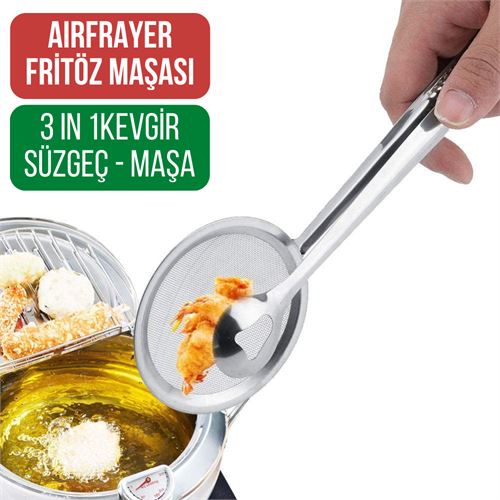 Takaz Global Kevgirli Süzgeçli AirFrayer Frütöz Kızartma Maşası