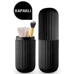 Takaz Global Diş Fırça Gözlük Kozmetik Kapaklı Organizer Kutu SİYAH