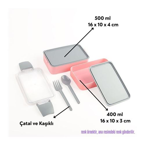 Takaz Global Pianca 2 Katlı Yemek Kabı 4 lü Set 717978