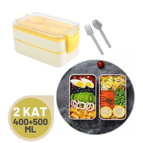 Takaz Global Pianca 2 Katlı Yemek Kabı KREM SARI 717977
