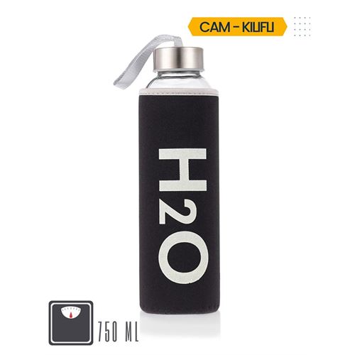 Takaz Global Missana Kılıflı Cam Matara 750 ML Siyah