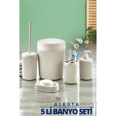 Takaz Global 5 li Banyo Seti Alesta Design KREM