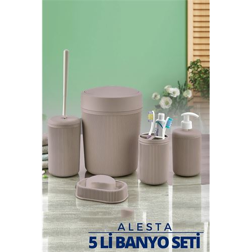 Takaz Global 5 li Banyo Seti Alesta Design LATTE 718155