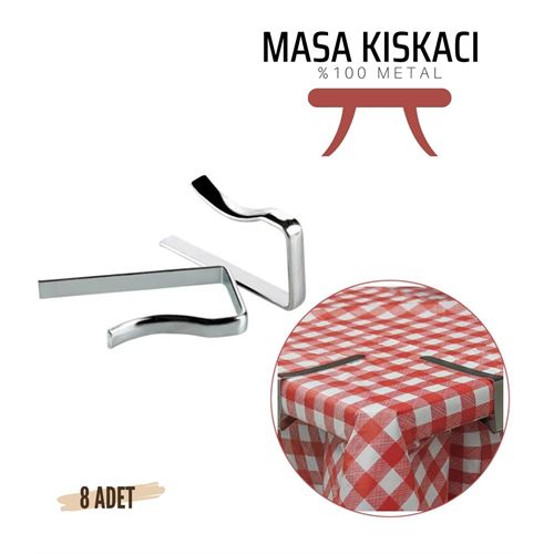 Takaz Global Masa Örtüsü Kelepçesi Metal 8 ADET 718254
