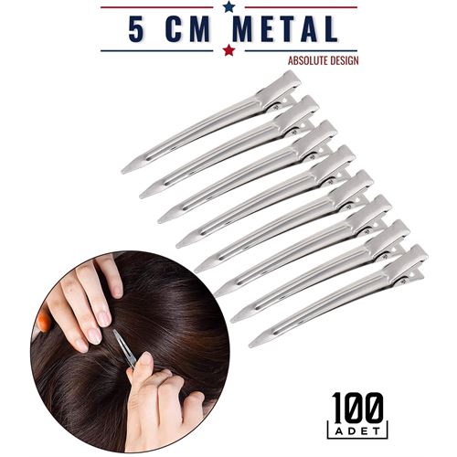 Takaz Global Saç Klipsi Metal Toka 100 Adet Absolute Design