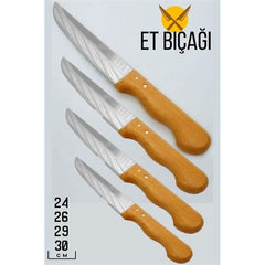 Takaz Global Et Kasap Bıçağı Ahşap Sap 4 Boy Set