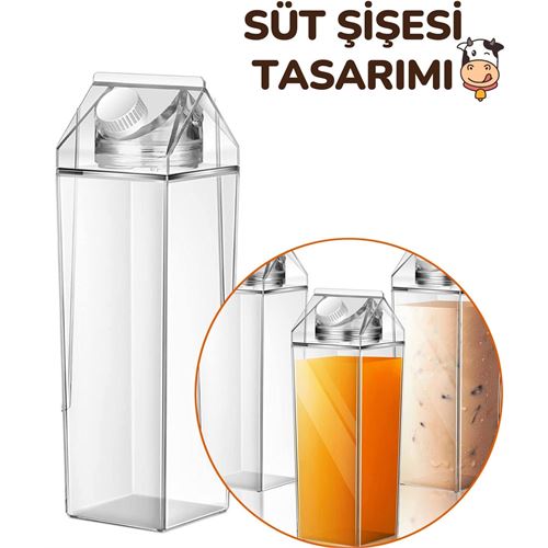 Takaz Global Süt Kutusu Şeklinde İçecek Şişesi 500 ml