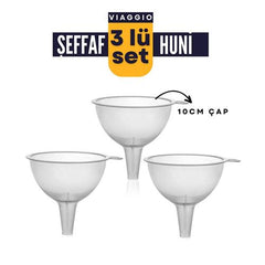 Takaz Global  Şeffaf Huni 10 cm Çap 3 Adet Viaggio Design