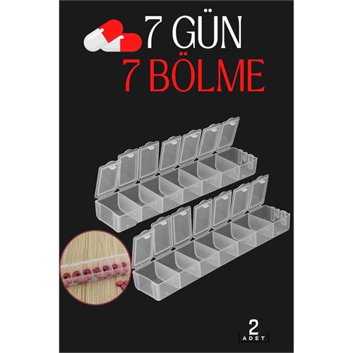 Takaz Global İlaç Takip Kutusu 7 Gün 7 Bölme Fauget Design