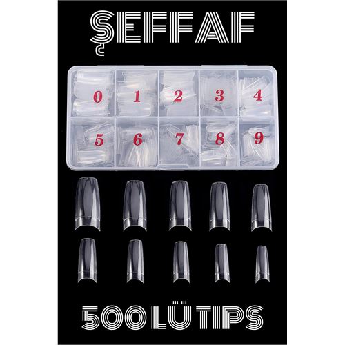 Takaz Global 500 lü Tips Tırnak Uçları Kutulu Set Şeffaf