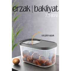 Takaz Global MultiBox Erzak Bakliyat Kutusu Sürgülü Kapak 7.5 Litre 718467