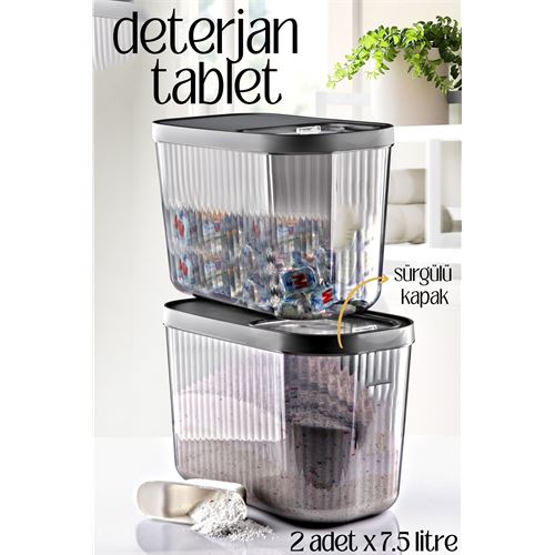Takaz Global MultiBox Deterjan Tablet Kutusu Sürgülü Kapak 7.5 Litre 2 ADET 718474