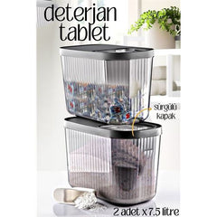 Takaz Global MultiBox Deterjan Tablet Kutusu Sürgülü Kapak 7.5 Litre 2 ADET 718474
