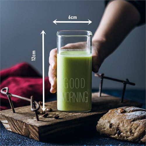 Takaz Global Kare Good Morning Bardak Borosilikat 2 ADET