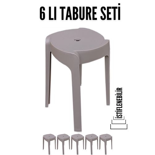 Takaz Global İstiflenebilir 6 lı Tabure I.Bottega Design LATTE 718506