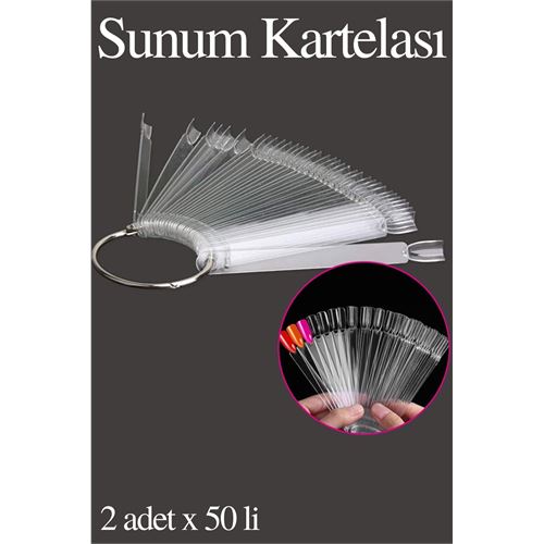 Takaz Global Protez Tırnak Sunum Kartelası ŞEFFAF 100 LÜ
