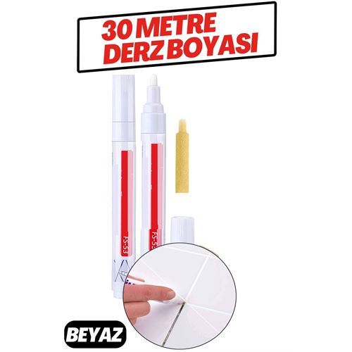 Takaz Global Derz Arası 30 Metre Boyama Rötüş Kalemi BEYAZ