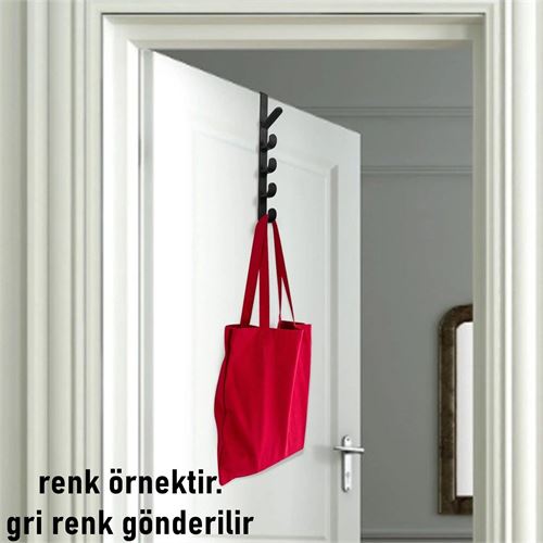 Takaz Global 5 Sıralı Kapı Askısı Bozzetti Design 5 ADET GRİ