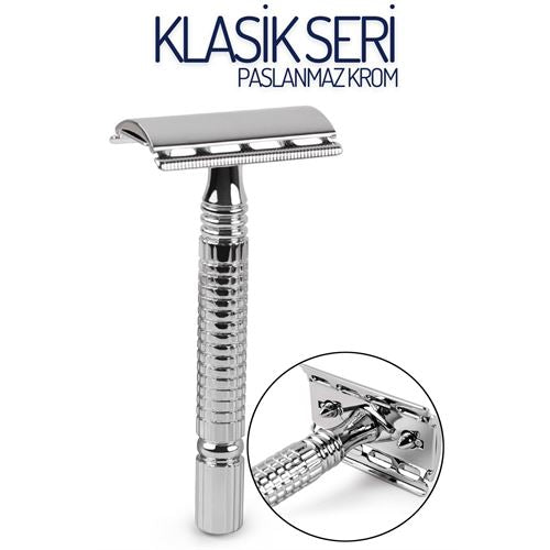 Takaz Global Klasik Tıraş Makinesi Üstten Açmalı Paslanmaz Krom 718636