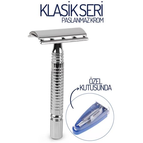 Takaz Global Klasik Tıraş Makinesi Üstten Açmalı Paslanmaz Krom