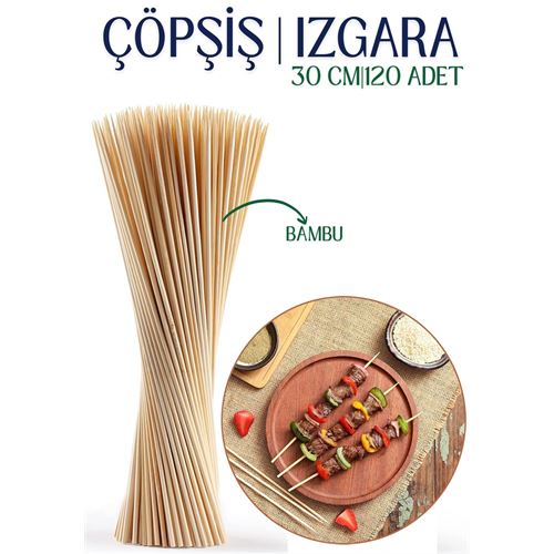 Takaz Global Izgara Çöp Şiş Çubukları 30 cm Bambu 120 Adet