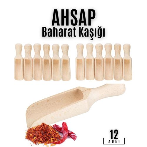 Takaz Global Ahşap Baharat Kaşığı Barnhard Design 12 li PAKET