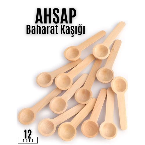 Takaz Global Ahşap Baharat Kaşığı Barnhard Design 12 li PAKET
