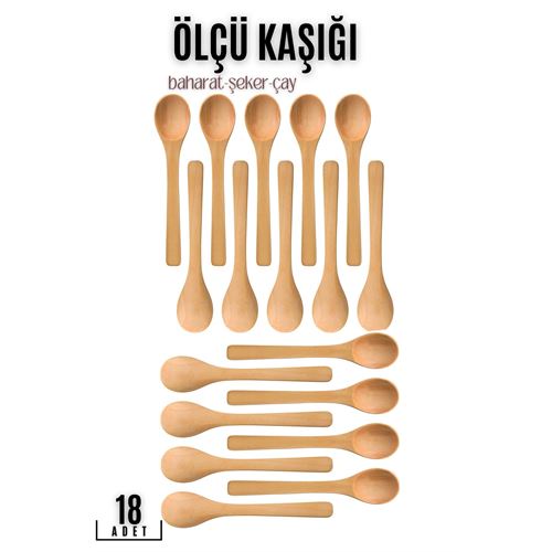 Takaz Global Ahşap Baharat Kaşığı Barnhard Design 18 li PAKET