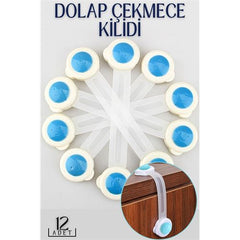Takaz Global Çocuk Dolap ve Çekmece Kilidi 12 li PAKET