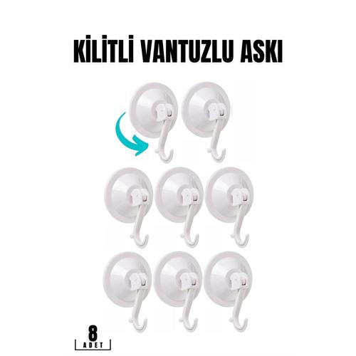 Takaz Global Vantuzlu Askı 5.5 cm 8 li Paket