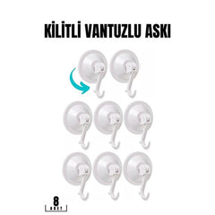 Takaz Global Vantuzlu Askı 5.5 cm 8 li Paket