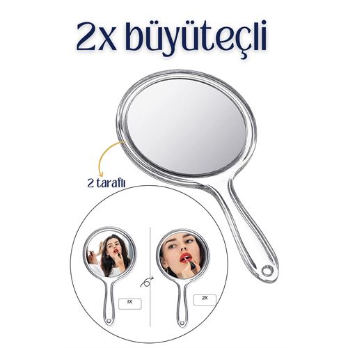 Takaz Global 2x Büyüteçli El Aynası