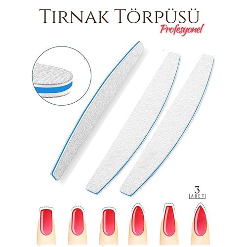 Takaz Global Protez Tırnak Törpüsü 100/180 Grid Profesyonel 3 Adet